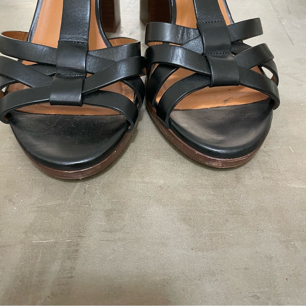 Sezane Florence Sandals Smooth Black Heritage - Size 8 - Picture 3 of 10